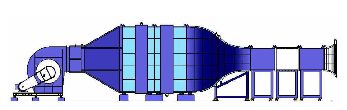 Fig. Túnel de vento para calibração de anemômetros.