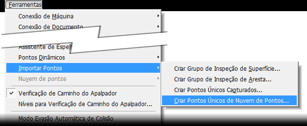 Importando pontos únicos de nuvem de pontos Uma nova opção de menu permite importar pontos únicos de nuvem de pontos.