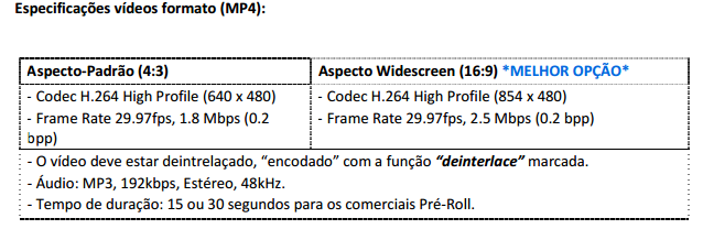 Observações OBSERVAÇÕES DE INTERNET 41. Material: Insert de Marca: logomarca vetorial (COM ENVIO DO MANUAL DE IDENTIDADE VISUAL DA MARCA). Super Leadboarder¹ : 970 x 90 pixels e peso de 80kb extensão.