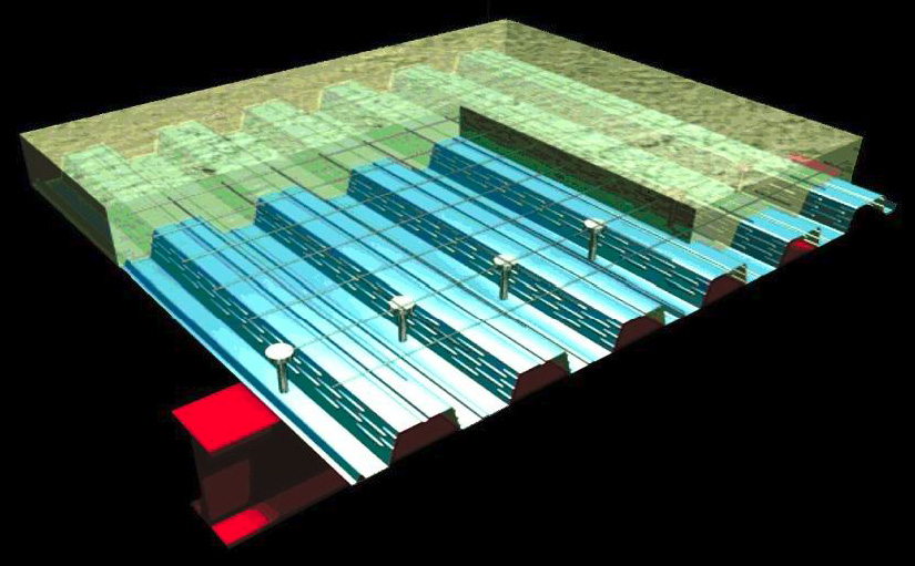 Figura 14 b Laje tipo Steel Deck Neste curso trataremos de vigas mistas compostas por perfis I laminados ou soldados. As vigas serão consideradas biapoiadas e de alma não esbelta.