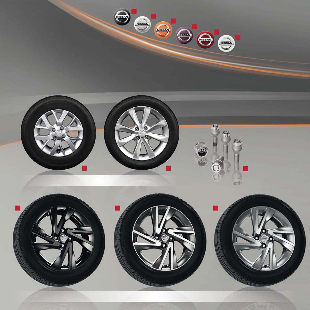 Centros de jante: _Tokyo Black () _Beijing Chrome (9) _Oppama Orange (8) _Yokohama Purple () _Detroit Red (0) _London White (7) Alloy wheels: _Jante em liga leve " () _Jante em liga leve