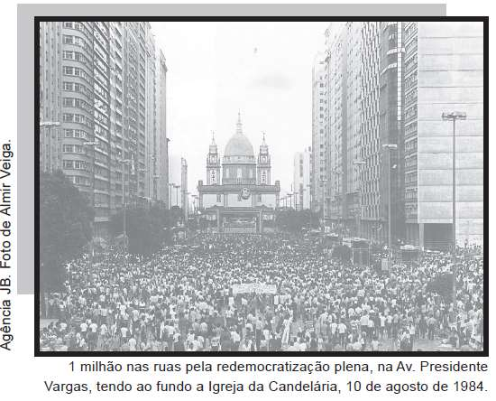 5. A década de 1980 foi marcante no processo de luta pelo fim da ditadura militar e pela redemocratização do Brasil.