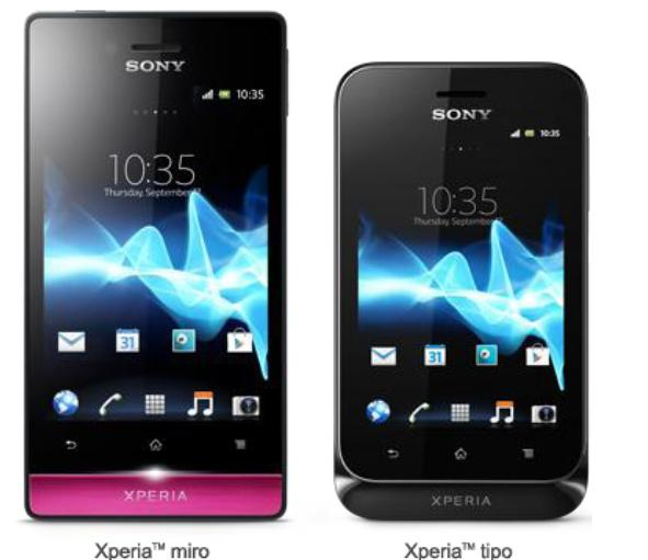 plataforma Android - Ice Cream Sandwich Lisboa, 20 de Junho de 2012 A Sony Mobile Communications ( Sony Mobile ) anunciou hoje dois novos Xperia smartphones, Xperia miro e o Xperia tipo.