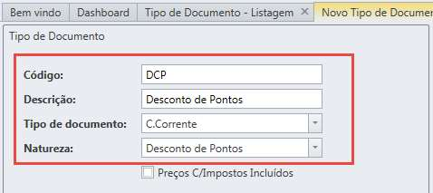 3. Configuração Documentos Com o sistema de pontos, o utilizador poderá definir regras de atribuição de pontos ou geração de talões de desconto baseadas em vendas de artigos ou famílias, tendo como