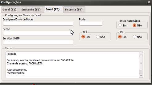 Guia Email (F3) 1. Coloque o email para o envio de notas 2.