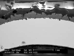 Medição da porosidade Para confirmação da ausência de porosidade passante em revestimentos com espessura de alumínio de ~ 250 m foi empregado o teste do ferrocianeto de potássio.