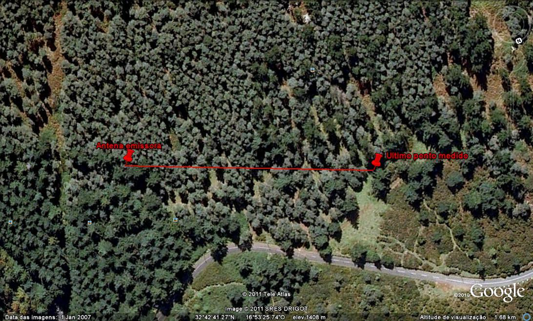 Figura 4.20 - Local das medições na zona de troncos (imagem obtida através do Google Maps).