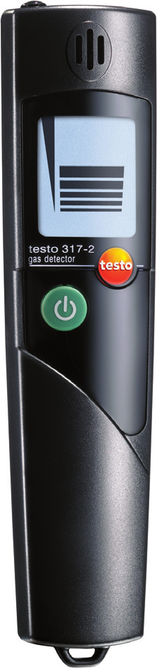 O detetor de fugas de gás para iniciantes testo 317-2 Detetor de fugas de gás prático para a rápida verificação de conexões de redes de gás com visualização em barra.