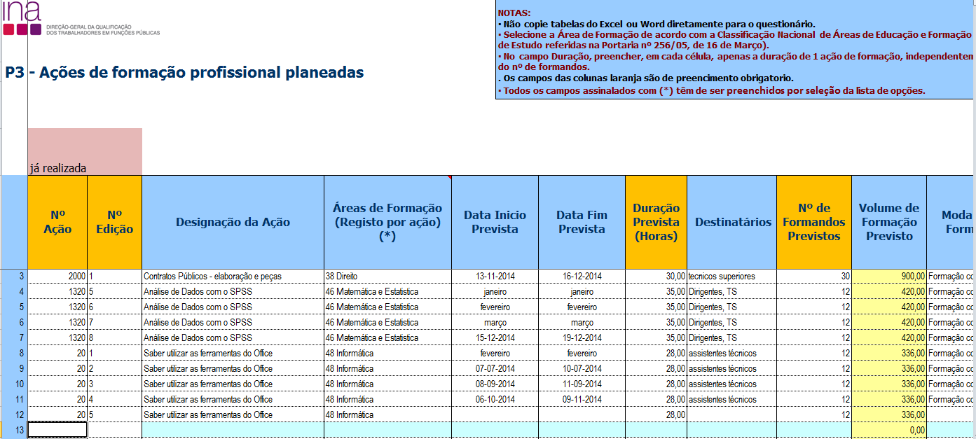 Para facilitar estão assinalados com o contorno Nº de Ação e Nº de Edição Cada ação tem um código (pode ser o que é usado na sua organização), com o seguinte formato (aceita números ou letras):