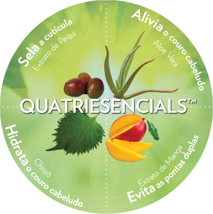 Complexo Botânico QUATRIESENCIALS Pequi Rico em ácidos graxos essenciais, vitaminas A, C e E e betacarotenóides. Ajuda a reparar o cabelo danificado.
