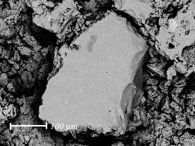 detalhe do alumínio [Figure 9: Micrographs obtained by SEM of the sample B2 (66%OP+26%AO 8% sludge) sintered at 950 o C highlighting the detail of