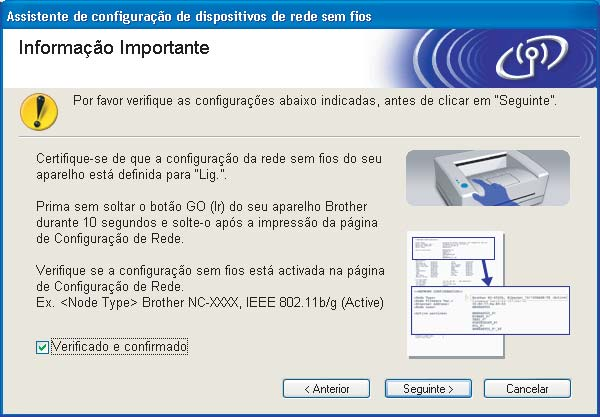 h Leia a Informação importante para activar a interface sem fios.