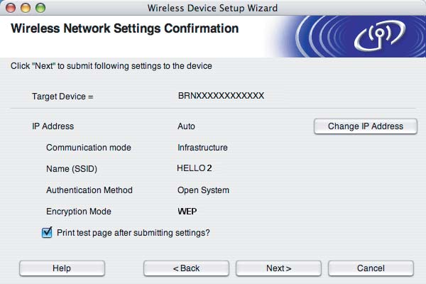 Configuração sem fios para Macintosh através do programa de instalação da Brother (para a HL-2170W) Se quiser definir mais do que uma chave WEP, clique em Advanced (Avançado).