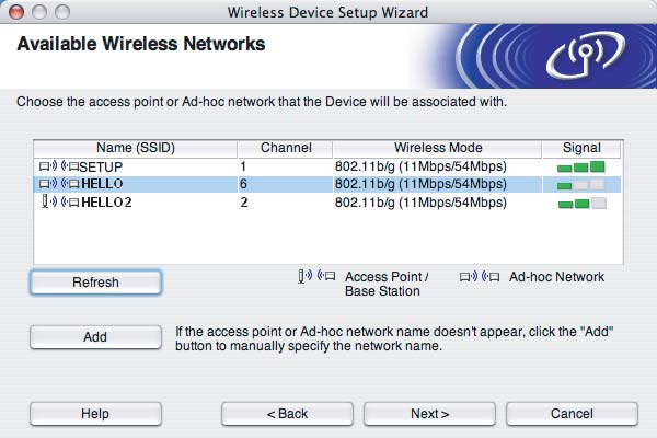 Configuração sem fios para Macintosh através do programa de instalação da Brother (para a HL-2170W) Pode alterar temporariamente as definições de rede sem fios do seu computador, executando os