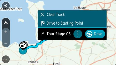 O ponto de partida da rota é convertido na sua primeira paragem e, em seguida, é planeado o percurso. A orientação até ao destino tem início na sua localização atual.