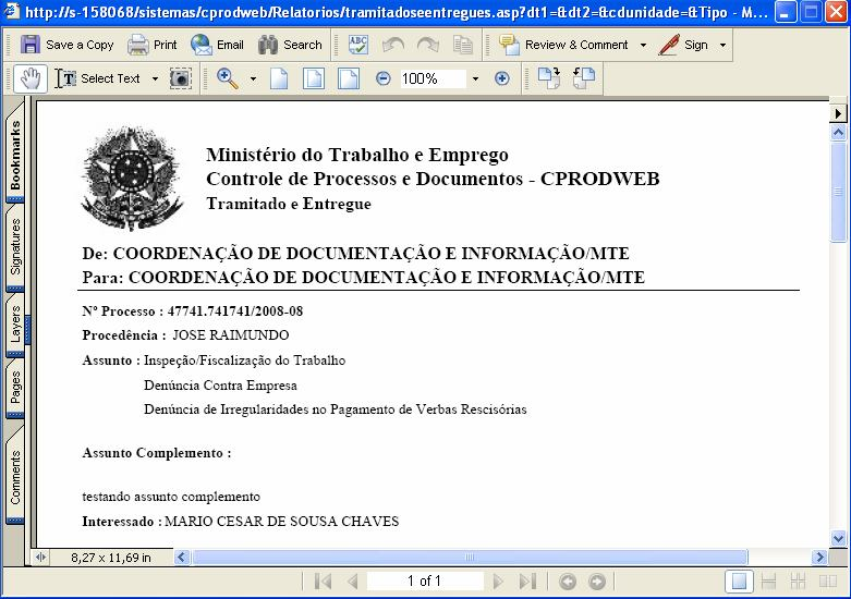 1. Informe o tipo de protocolo. 2. Digite o Número do Protocolo, Data Inicial e a Data Final. 3.