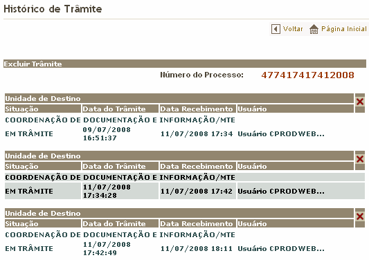 11.6. Excluir trâmite Para você excluir trâmite,