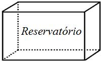 QUESTÃO 07 Uma bomba de sucção retira água de um reservatório cujo formato é de um paralelepípedo reto retângulo, ilustrado abaixo, numa razão constante em função do tempo, ou seja, a quantidade de