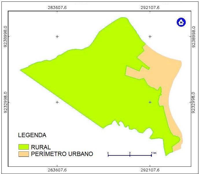 Figura 2. Mapa da área urbana e rural de Lucena. Figura 3. Mapa hipsométrico do município de Lucena.