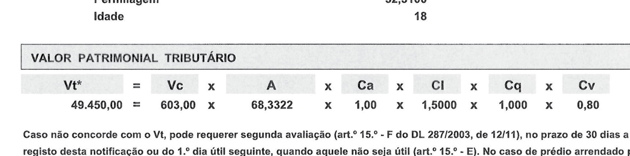 CALCULAR o valor patrimonial tributário do imóvel Valor patrimonial tributário Valor do imóvel para o Fisco.