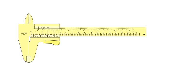 Instrumentos de medida craveira ou paquímetro Medir com craveira ou paquímetro - Craveira com nónio decimal Craveira ou paquímetro com nónio decimal