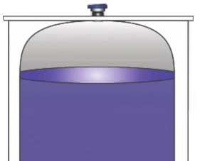 tanque Altura de enchimento é definida como a distância do fundo do tanque, até à altura máxima desejada de líquido.