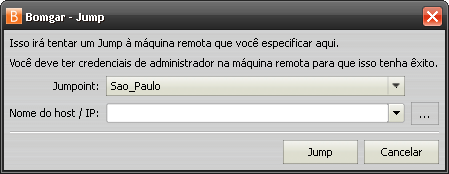 Jumpoint A tecnologia Jump da Bomgar permite que representantes com privilégios conectem-se a um computador remoto sem operador para iniciar uma sessão sem assistência do usuário final.