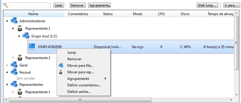 Jump Clients Para acessar um computador individual sem assistência de usuário final, instale um Jump Client neste sistema durante uma sessão ou da página Jump Clients da interface administrativa.