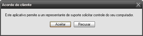 O seu administrador pode determinar que mensagens seu cliente verá antes que a sessão comece.