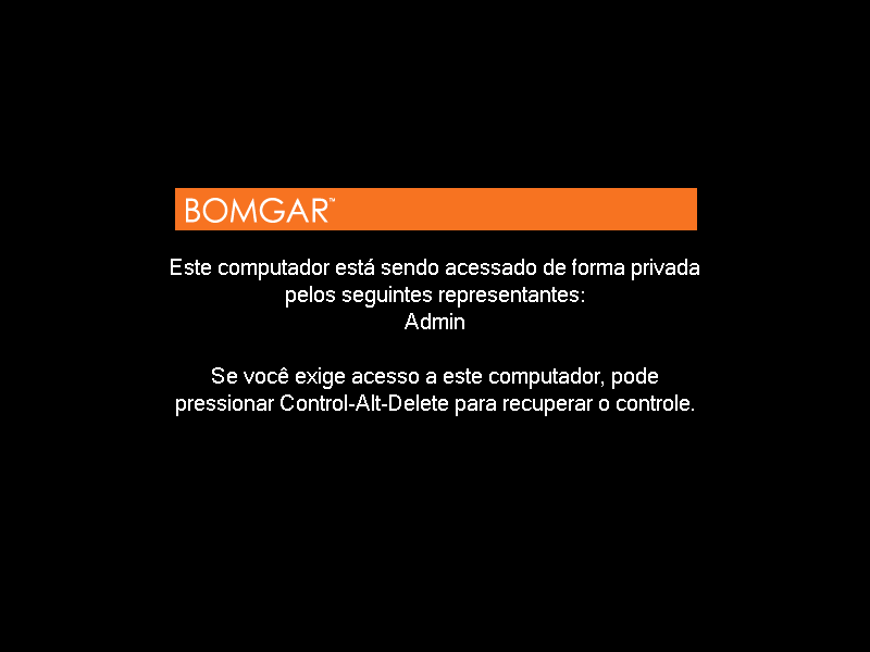 Tela de privacidade Caso precise trabalhar privadamente no computador remoto, você pode ativar uma tela de privacidade para que o usuário remoto ou as pessoas que estejam circulando não possam ver o