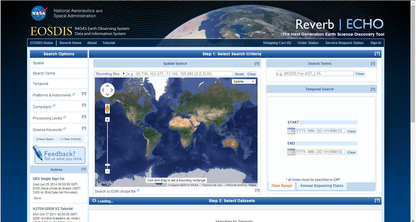 E o portal Reverb da Agência Espacial Americana (NASA)