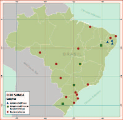 Mapa da Rede SONDA Localização das estações Distribuição espacial busca cobrir os regimes climáticos brasileiros; Estabelecimento de parcerias e cooperações Instituições parceiras fornecem dados para