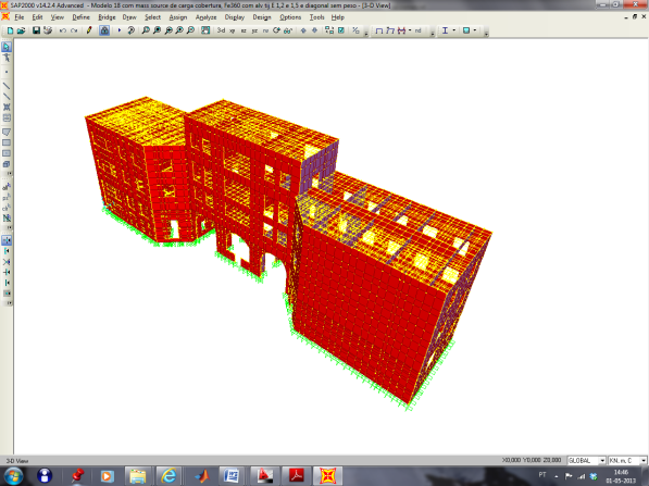 Modelação do Edifício (Análise Linear) Simplificação de partes do edifício em que não haja