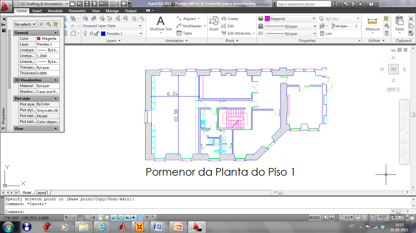 Definição das Paredes Interiores O que fazer com a