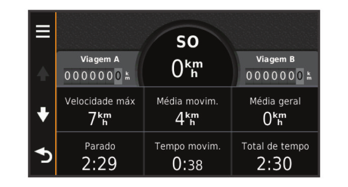 Visualizando a próxima curva Durante a navegação de uma rota, são apresentadas no canto superior esquerdo do mapa pré-visualizações da próxima curva, mudança de faixa de rodagem ou outra manobra.