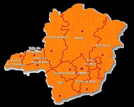 FIGURA 6 Mapa das microrregiões de Minas Gerais FONTE: <http://www.bdmg.