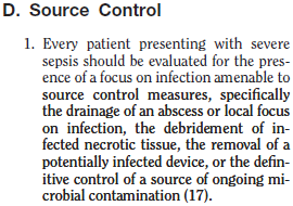 Controlo do foco de infecção Dellinger RP et al: Crit