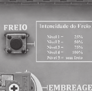 Verde - FA (Fim de Curso Aberto) Led Vermelho - FF (Fim de Curso Fechado) FREIO - Ajuste de níveis A central possui 5 níveis de freio eletrônico.