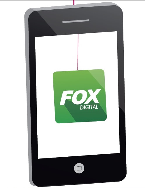 O móbile (Figura 9 e Figura 10), feito com o logo do aplicativo que estará dentro de um suporte em formato de celular preso a um fio de nylon,