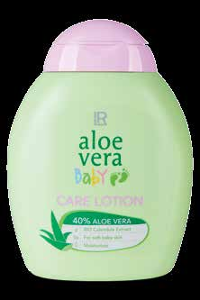 20310 11,50 3 Aloe Vera Baby Loção protetora Esta loção de cuidado suave cuida e nutre a pele sensível, e hidrata a pele seca.