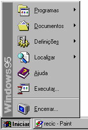 2. Executar aplicações Selecção executar do menu iniciar e escrevendo na linha de comandos (como no DOS) Duplo clique no botão do rato quando o cursor se