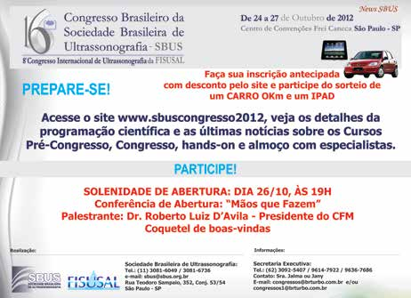 Ultrassonografia e 8º Congresso Internacional de Ultrassonografia Fisusal.