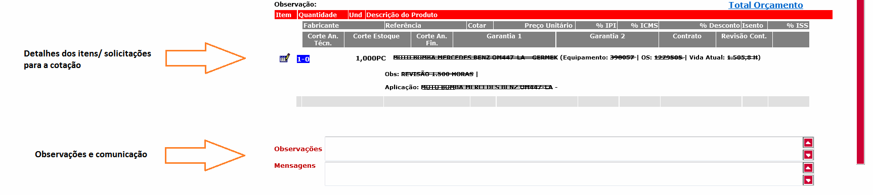 RPS Número da Recomendação Prestação de Serviços Observação - Qualquer observação que seja feita na RPS para o fornecedor.