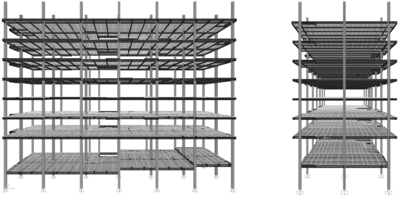 frames. O efeito desta ferramenta é tal que as lajes passam a se apoiar nas mesas superiores das vigas, reproduzindo de maneira mais realista a estrutura do edifício.