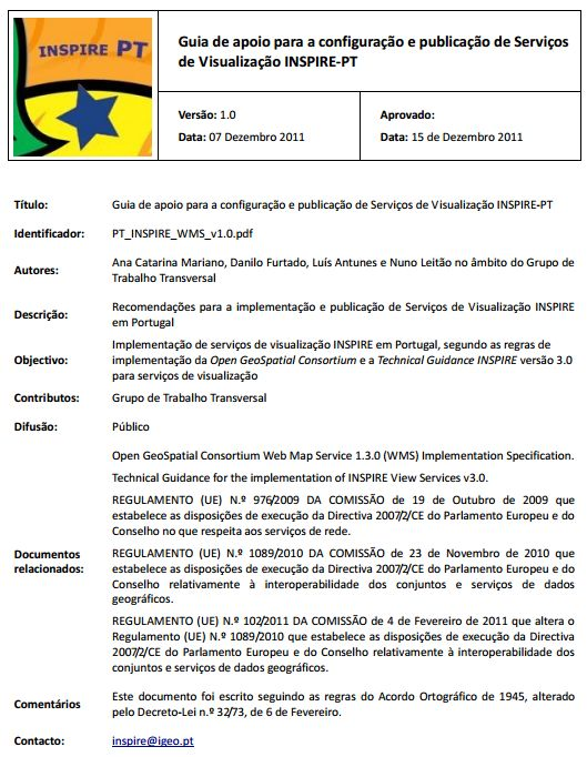 Acções já realizadas: Introdução Grupo de Trabalho Transversal, de carácter tecnológico, para apoiar as entidades na implementação dos metadados e