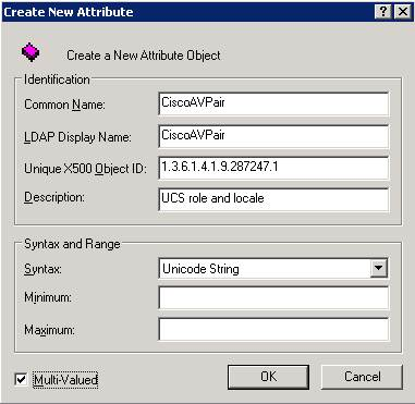 6. Crie um atributo nomeado CiscoAVPair no serviço de autenticação remota.nos campos de nome do Common Name e do indicador LDAP, entre em CiscoAVPair.