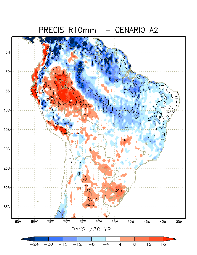 in the frequency of intense rainfall events until 2100