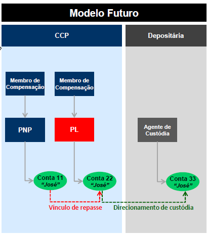 Nova estrutura de participantes Participante de Liquidação (PL) Introdução no mercado de ações Características do modelo futuro A transferência de responsabilidade perante à câmara ocorrerá por meio