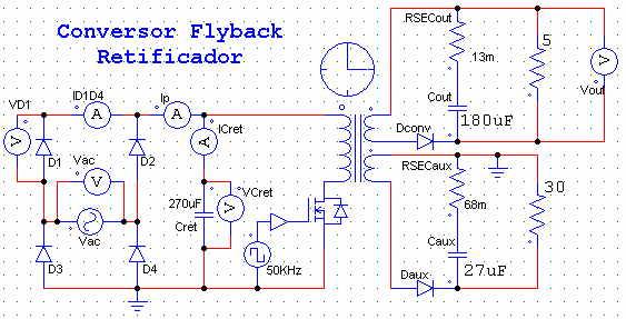 2.10 Resultado de simulação 2.10.1 Etapa do retificador Circuito