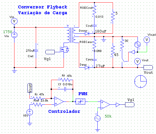 Circuito Simulado Etapa do Compensador Variação